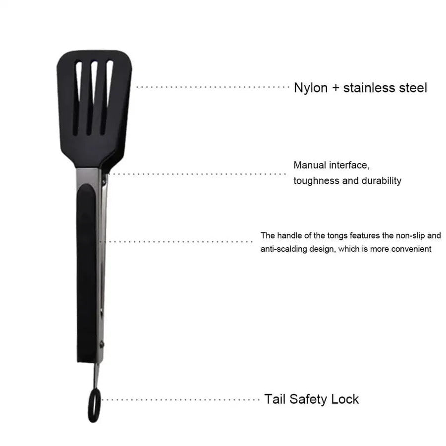 Silicone Non Stick Food Tong, Silicone Food Meat Salad Clamp, BBQ Bread Serving Cooking Clip