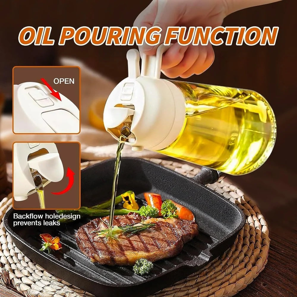 Kitchen Oil Spray Bottle And Dispenser, Glass Oil Bottle For Cooking