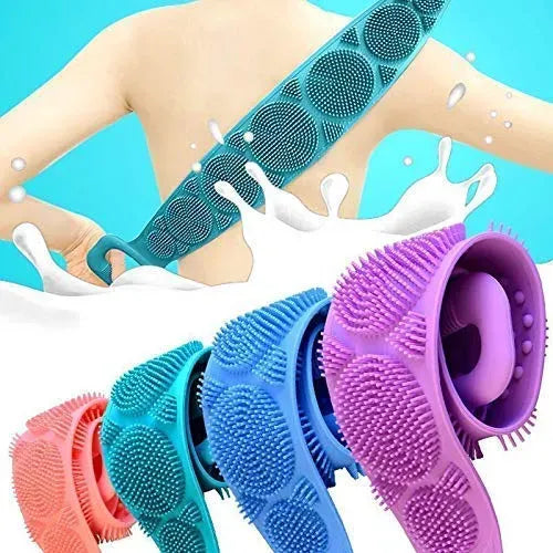 Silicone Back Scrubber Shower Strap Exfoliating Bath Belt For Back Cleaning Reaches Hard To Access Back Areas Easily