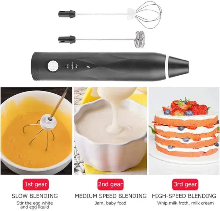 2 in 1 Electric Coffee Beater & Milk Frother | Handheld Egg Beater, Whisk Mixer