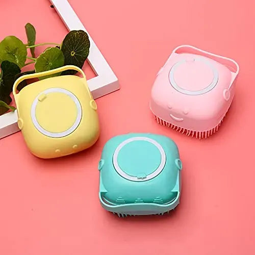 Silicone Bath Body Brush, Exfoliating Body Scrub Brush with Soap Dispenser, Ultra Soft Bath Sponge
