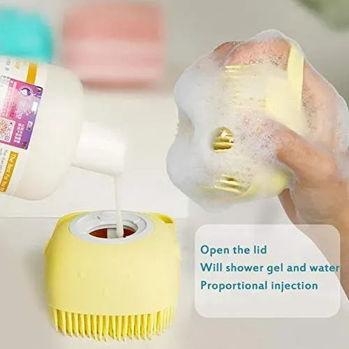 Silicone Bath Body Brush, Exfoliating Body Scrub Brush with Soap Dispenser, Ultra Soft Bath Sponge