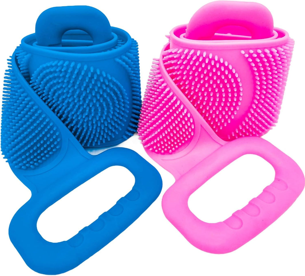 Silicone Back Scrubber Shower Strap Exfoliating Bath Belt For Back Cleaning Reaches Hard To Access Back Areas Easily