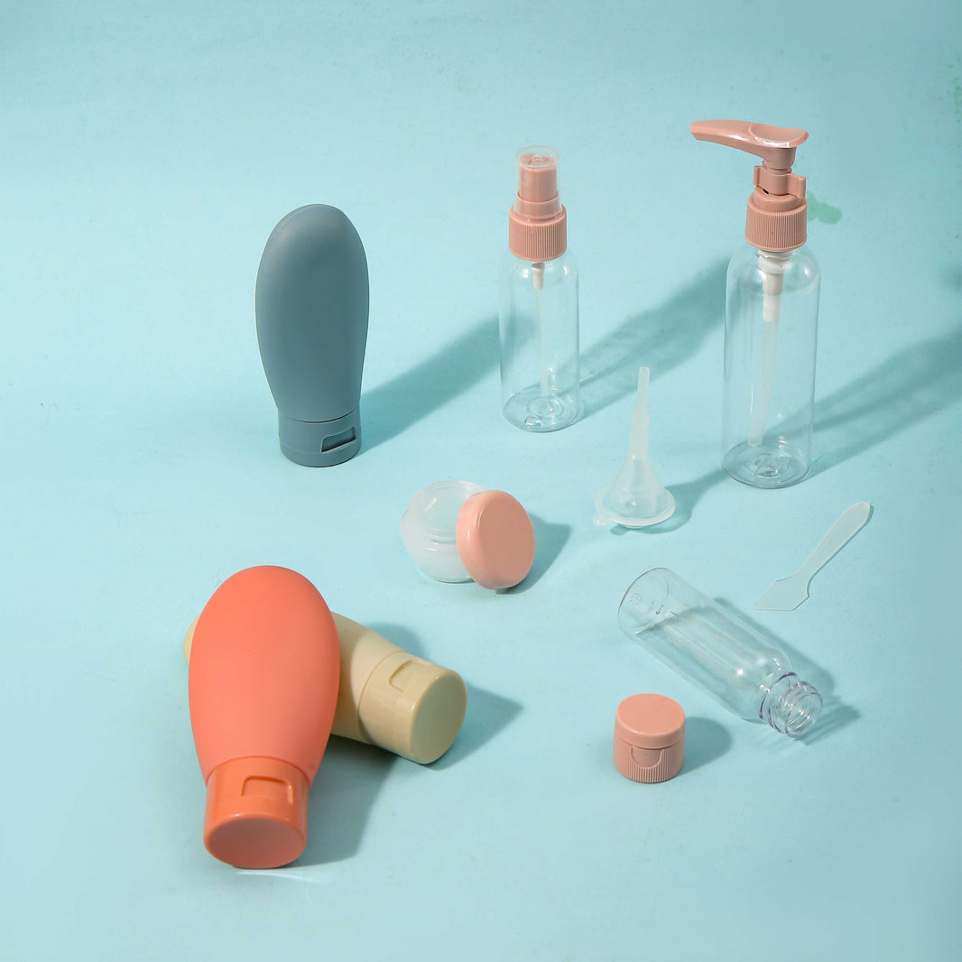 11PCS Travel Refillable Bottle Set Refillable Spray Lotion Shampoo Shower Tube Bottling Refill Cosmetic