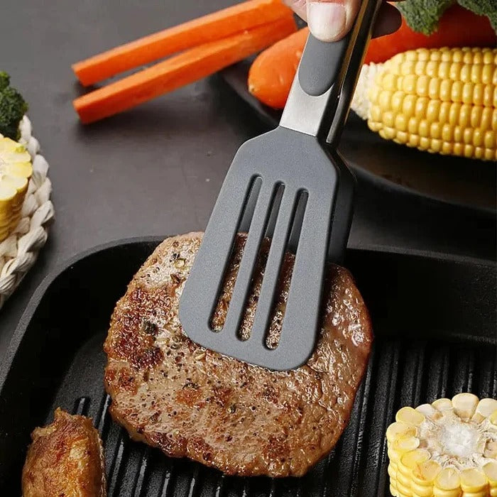 Silicone Non Stick Food Tong, Silicone Food Meat Salad Clamp, BBQ Bread Serving Cooking Clip